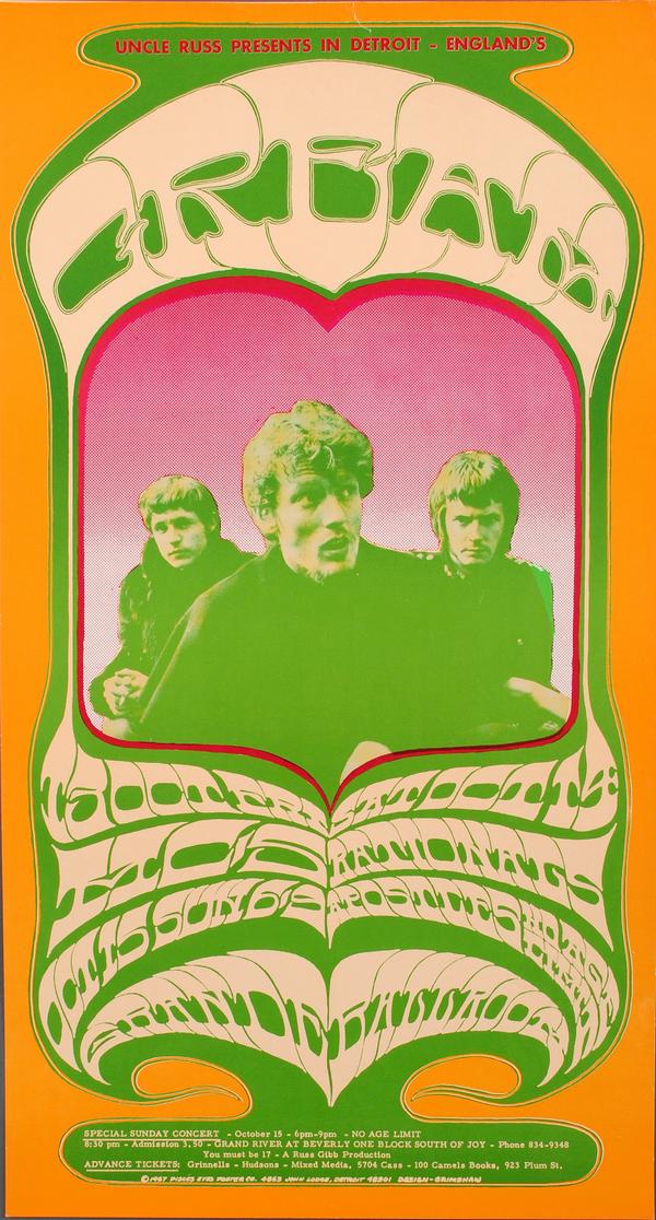 Cream at Grande Ballroom Poster by Gary Grimshaw